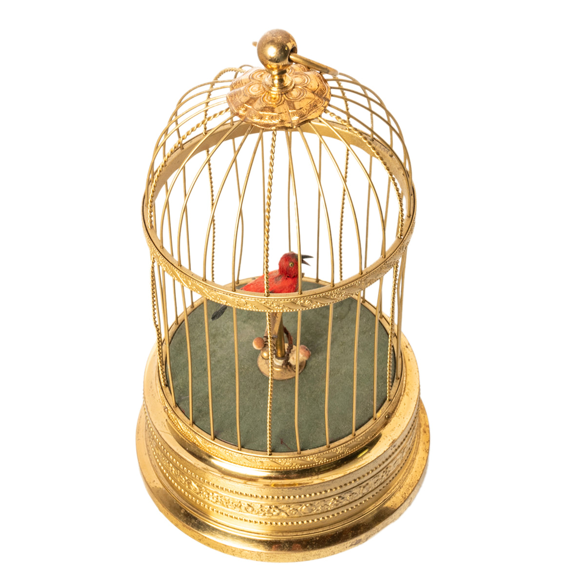 Antique German Singing Bird in a Cage Music Box Automaton by Karl Griesbaum 1930