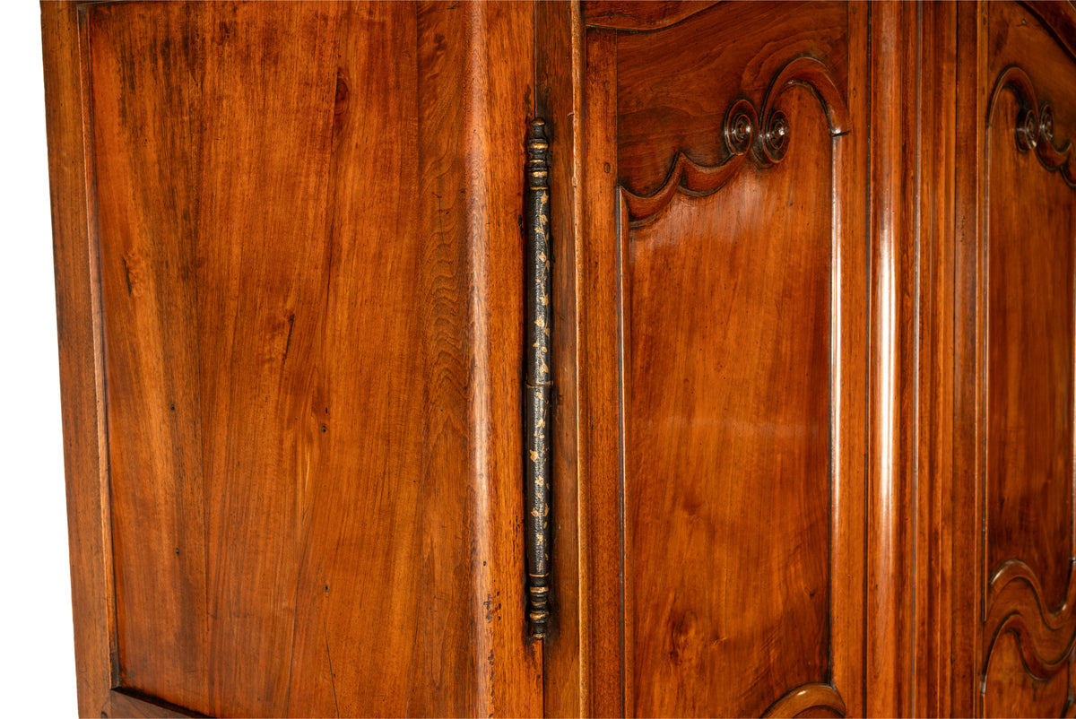 Antique 18th Century French Fruitwood Louis XV Provincial Armoire Wardrobe 1760