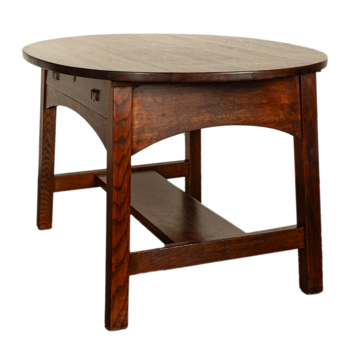 Antique American Arts & Crafts Mission Oak Library Table Desk Ritter Bros Philadelphia Circa 1910