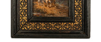 Antique Miniature Oil Painting on Panel French Battle Cavalry Horse Scene by James Alexander Walker 1875