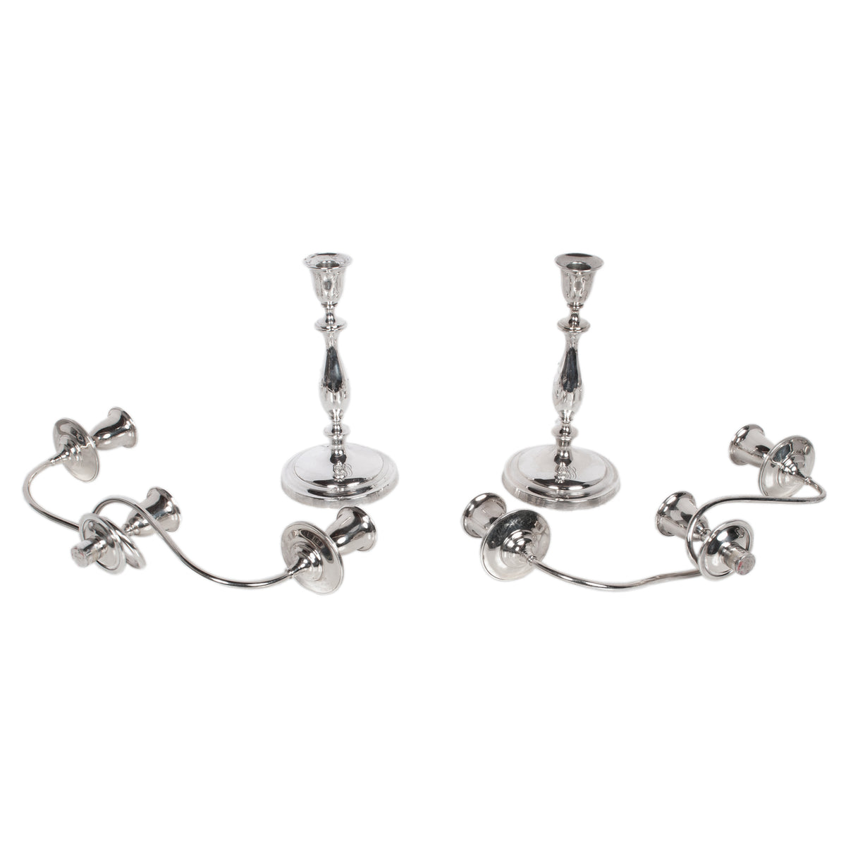 Antique Sterling Silver Set Six Candelarbra Candlesticks Ellis & Co London 1925