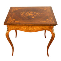 Antique Louis XV Ormolu Mounted Inlaid Marquetry Rosewood Center Side Table 1890