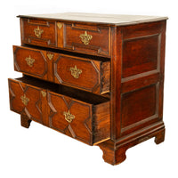 Antique 18th Century William & Mary Oak Geometric Mule Chest of Drawers 1700