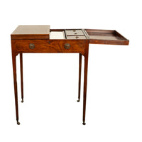 Antique Inlaid Mahogany Georgian Sheraton Folding Vanity Mirror Dressing Table
