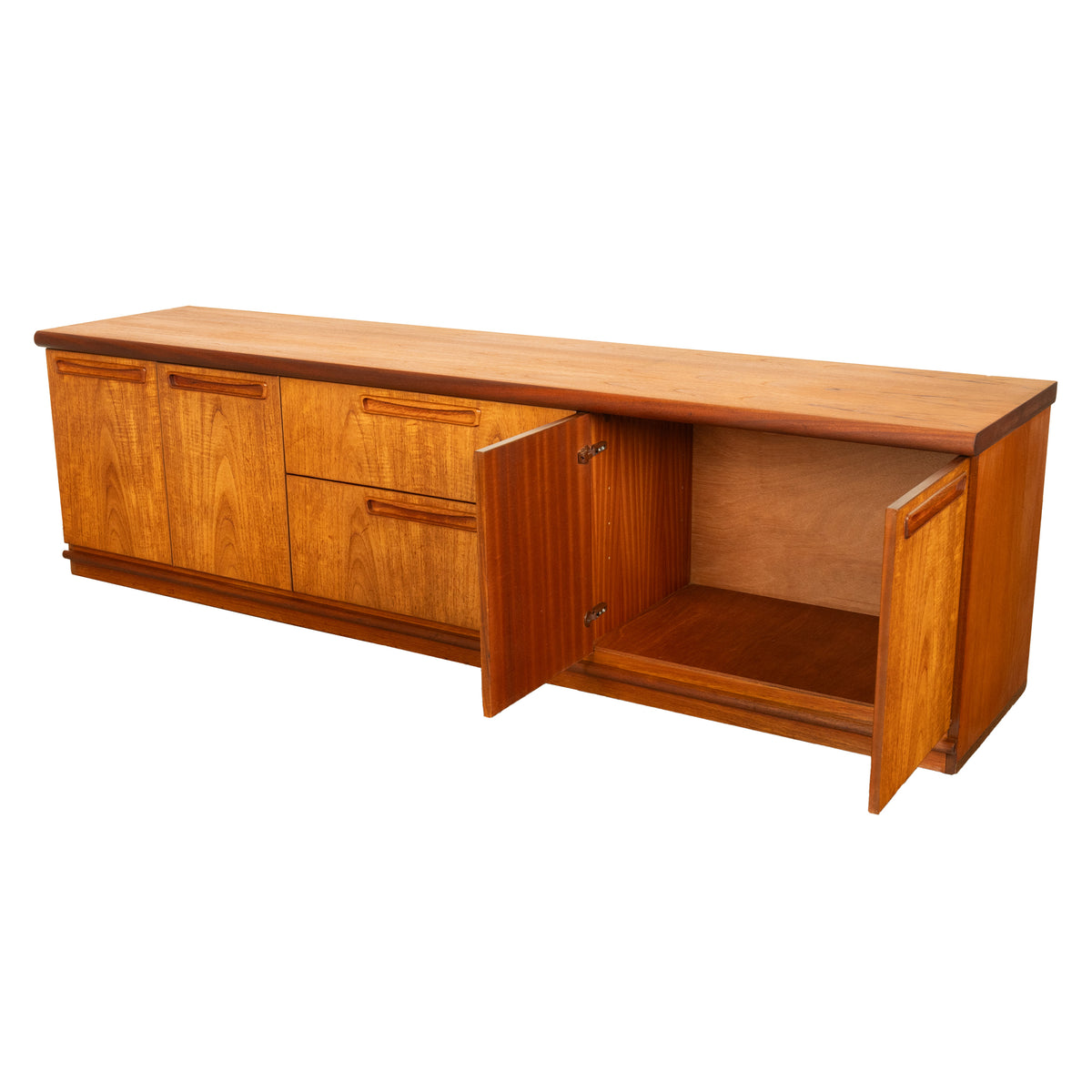 Vintage Mid Century Modern Danish Teak Credenza Sideboard Console Avalon 1960s