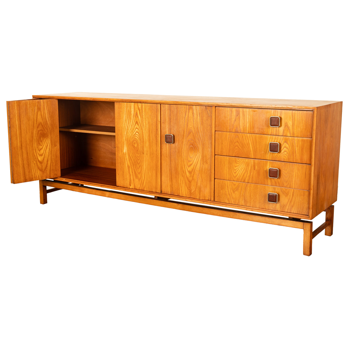 Original Danish Mid Century Modern Teak Credenza Sideboard Cabinet 6' Long 1960
