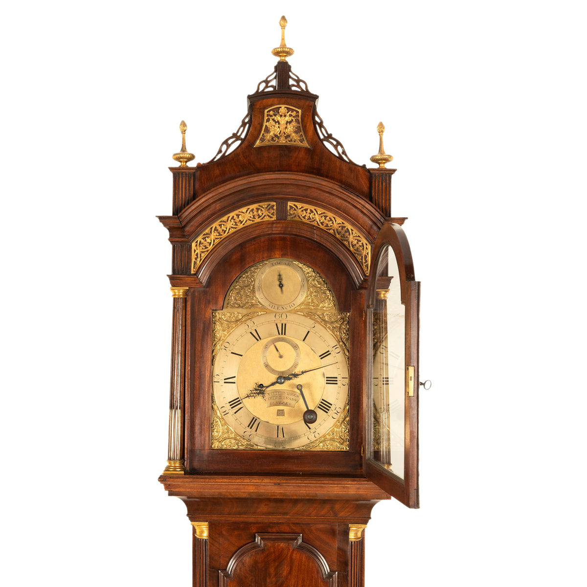 Antique Georgian Mahogany Long Case Grandfather Clock Higgs & Evans London Spanish Market 1770