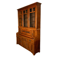 Antique Victorian Art Nouveau Carved Oak Secretary Bookcase Bibliotheque 1890