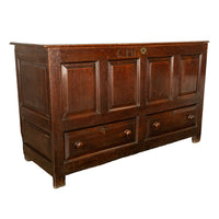 Monumental Antique Georgian Joined Oak Mule Dowry Chest Coffer Yorkshire 1720