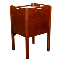 Antique Georgian Mahogany Bedside Cabinet Step Commode Tray Top Nightstand 1760