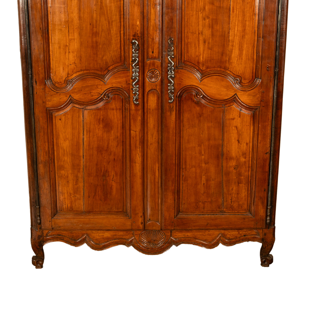 Antique French 18th Century Provincial Carved Cherry Wood Armoire Wardrobe 1780