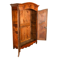 Antique 18th Century French Fruitwood Louis XV Provincial Armoire Wardrobe 1760