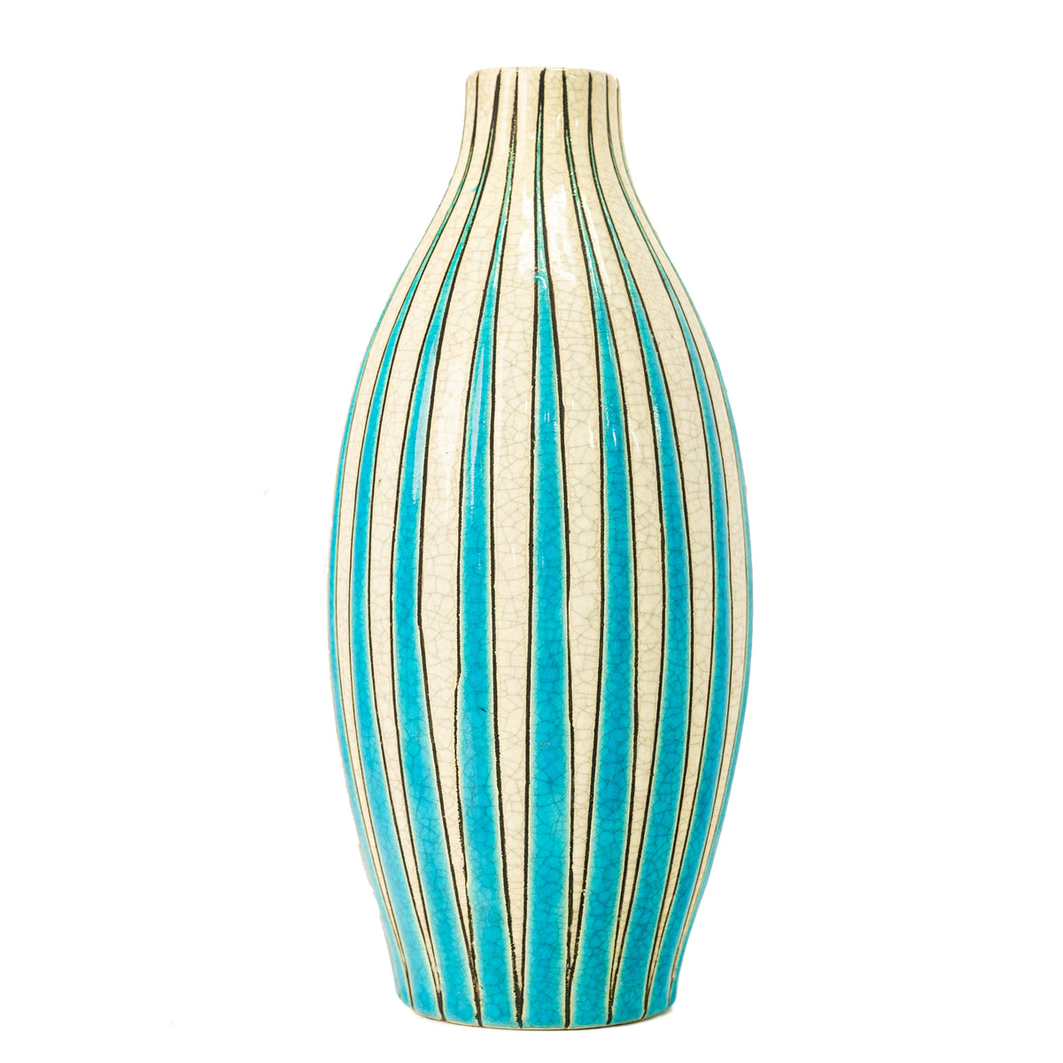 Antique Art Deco Belgian Pottery Vase Maurice Dufrene Boch Freres Keramis 1922