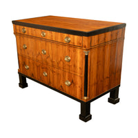 Antique Austrian Biedermeier Walnut Ebony Gilt Bronze Chest Drawers Commode 1820
