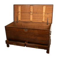 Antique George III Georgian Oak Dovetailed Mule Chest Coffer Drawers 1760