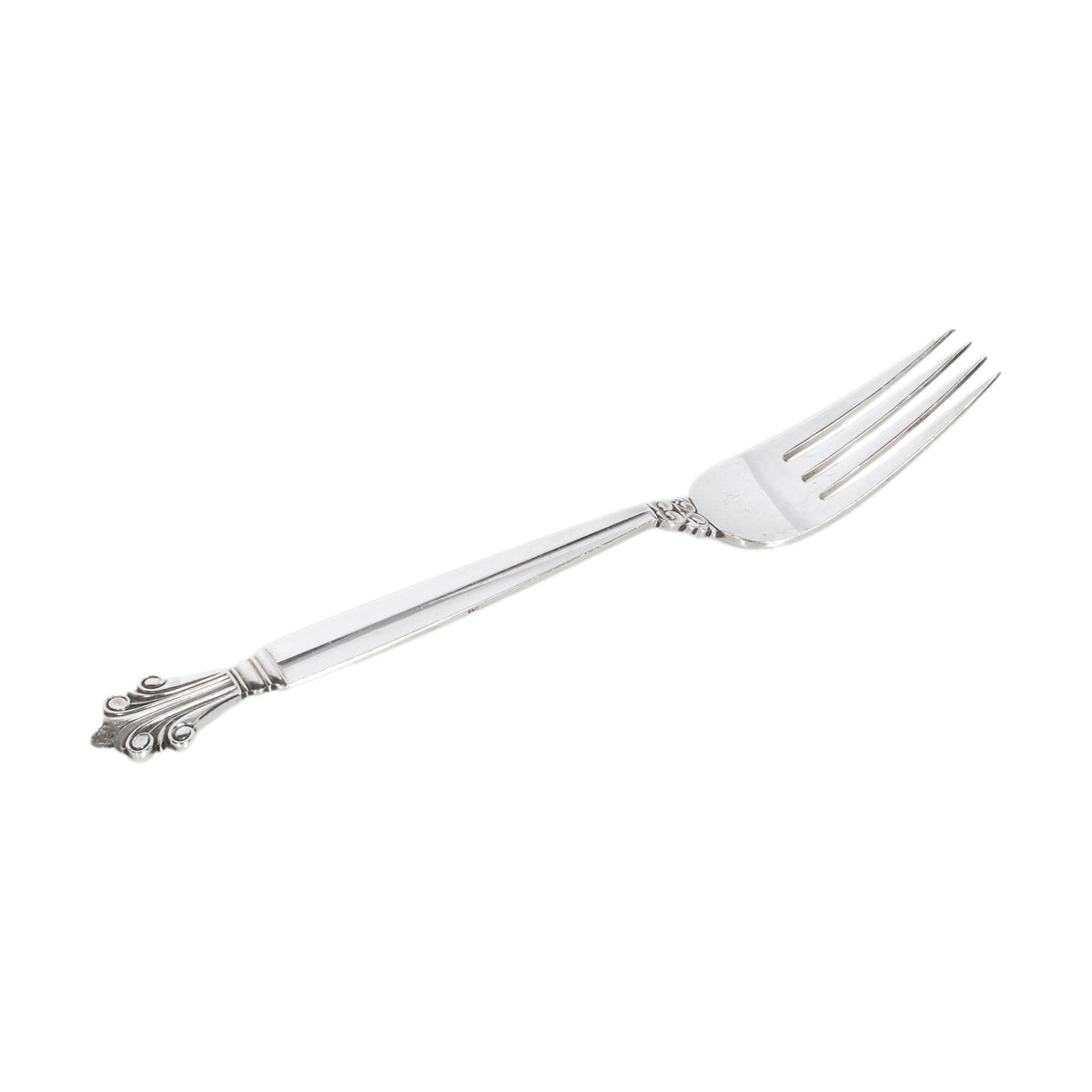Georg Jensen Acanthus Danish Sterling Silver 69 Piece Flatware Dining Set for 8