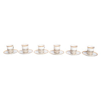 Antique Set of 6 Shelley China Demitasse Cups Saucers Sterling Silver Mappin Webb Birmingham 1919