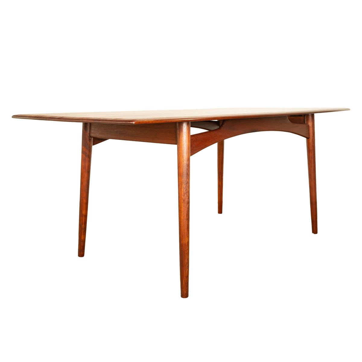 Mid Century Modern Danish Style Solid Teak Afromosia 8 Seat Dining Table 1960