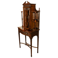 Antique Chippendale Mahogany Carved Display Case Cabinet Vitrine on Stand 1895