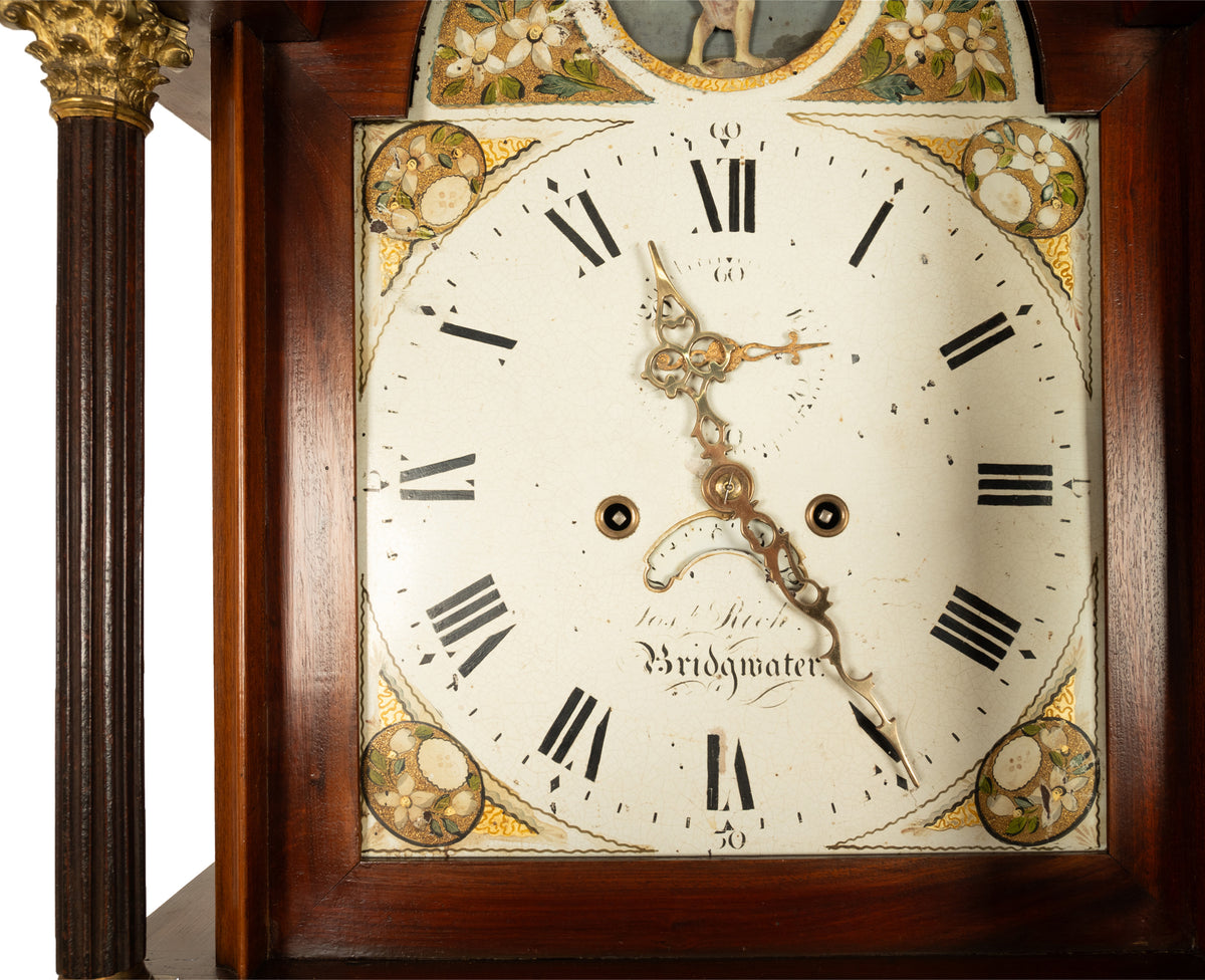 Antique 8 Day Tall Case Grandfather Clock Automaton Andrew Rich Bridgewater 1820