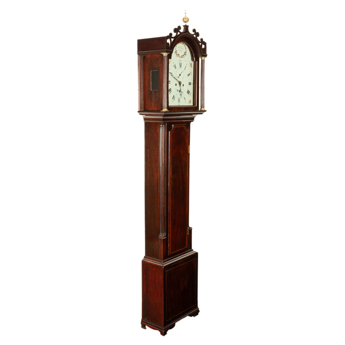 Antique Georgian Scottish Orkney Island Inlaid Mahogany Tall Case 8 day Grandfather Clock 1810