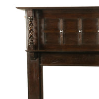 Antique American Craftsman Mission Oak Barley Twist Column Fireplace Mantel 1900