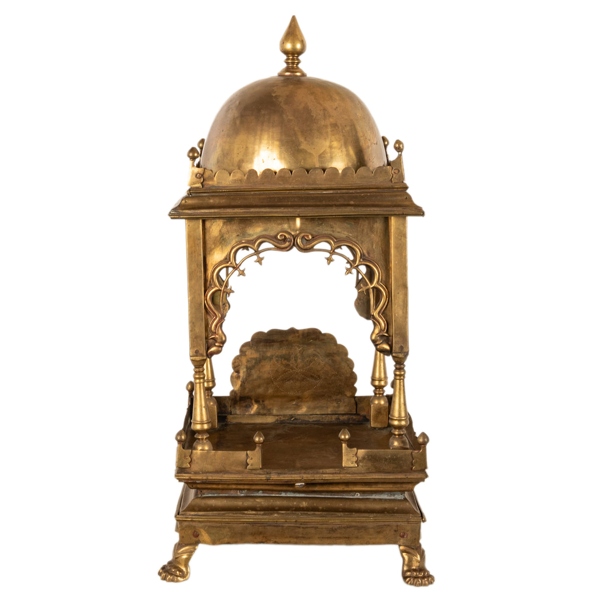 Large Antique East Indian Brass Hindu Altar Temple Statue Shrine Mandir 1880