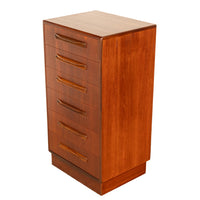 Mid Century Modern G Plan Teak Tall Dresser Chest of Six Drawers Fresco 1966