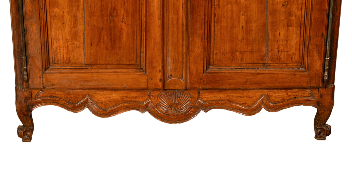 Antique French 18th Century Provincial Carved Cherry Wood Armoire Wardrobe 1780