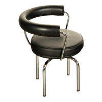 Le Corbusier Charlotte Perriand LC 7 Black Leather Swivel Chair by Cassina 1980s