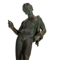 Antique Italian Pompeii Grand Tour Bronze Statue Narcissus Michele Amodio 1862