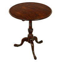 Antique American Carved Chippendale Mahogany Tilt-Top Table Candlestand Philadelphia 1770