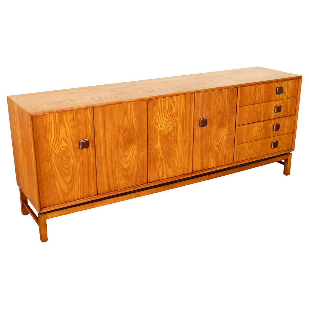 Original Danish Mid Century Modern Teak Credenza Sideboard Cabinet 6' Long 1960