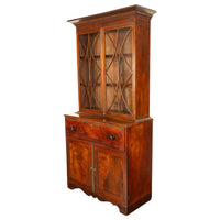Antique Georgian Mahogany Bookcase Secretary Collectors Doctors Cabinet 1790