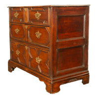 Antique 18th Century William & Mary Oak Geometric Mule Chest of Drawers 1700