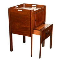Antique Georgian Mahogany Bedside Cabinet Step Commode Tray Top Nightstand 1760