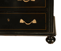 Antique Early 19th C Regency Ebonized Japanned Lacquered Pine Chest Drawers 1820