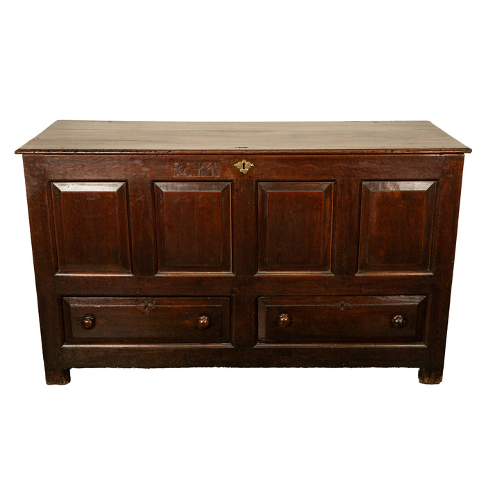 Monumental Antique Georgian Joined Oak Mule Dowry Chest Coffer Yorkshire 1720