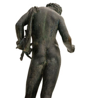 Antique Italian Pompeii Grand Tour Bronze Statue Narcissus Michele Amodio 1862