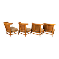 Mid Century Modern 54" Coffee Table Set 4 Slipper Chairs Signed Tomlinson 1959