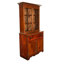 Antique Georgian Mahogany Bookcase Secretary Collectors Doctors Cabinet 1790