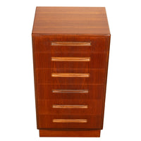 Mid Century Modern G Plan Teak Tall Dresser Chest of Six Drawers Fresco 1966