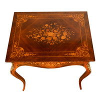Antique Louis XV Ormolu Mounted Inlaid Marquetry Rosewood Center Side Table 1890