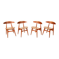Danish MCM Set of Four Hans J. Wegner CH-33 Teak Chairs Carl Hansen & Søn 1960