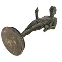Antique Italian Pompeii Grand Tour Bronze Statue Narcissus Michele Amodio 1862