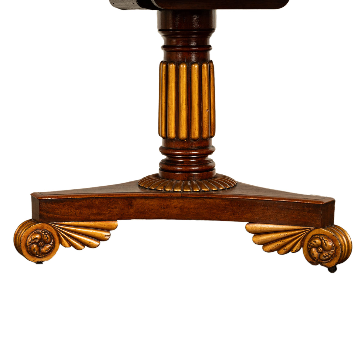Antique Georgian Regency Amboyna Walnut Parcel Gilt Tilt-Top Breakfast Dining Table Circa 1820