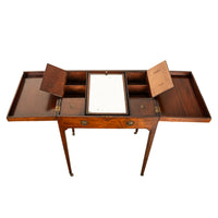 Antique Inlaid Mahogany Georgian Sheraton Folding Vanity Mirror Dressing Table