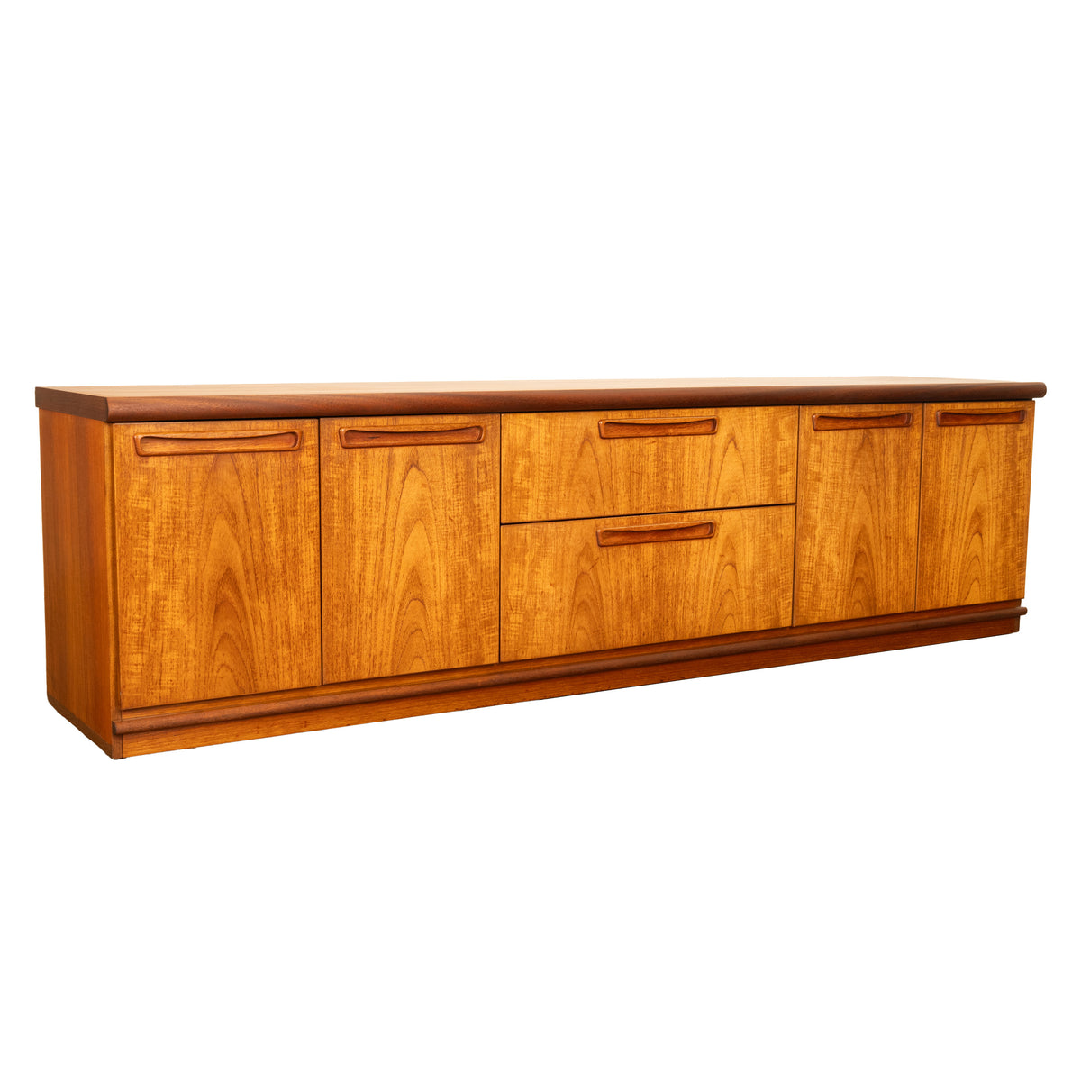 Vintage Mid Century Modern Danish Teak Credenza Sideboard Console Avalon 1960s