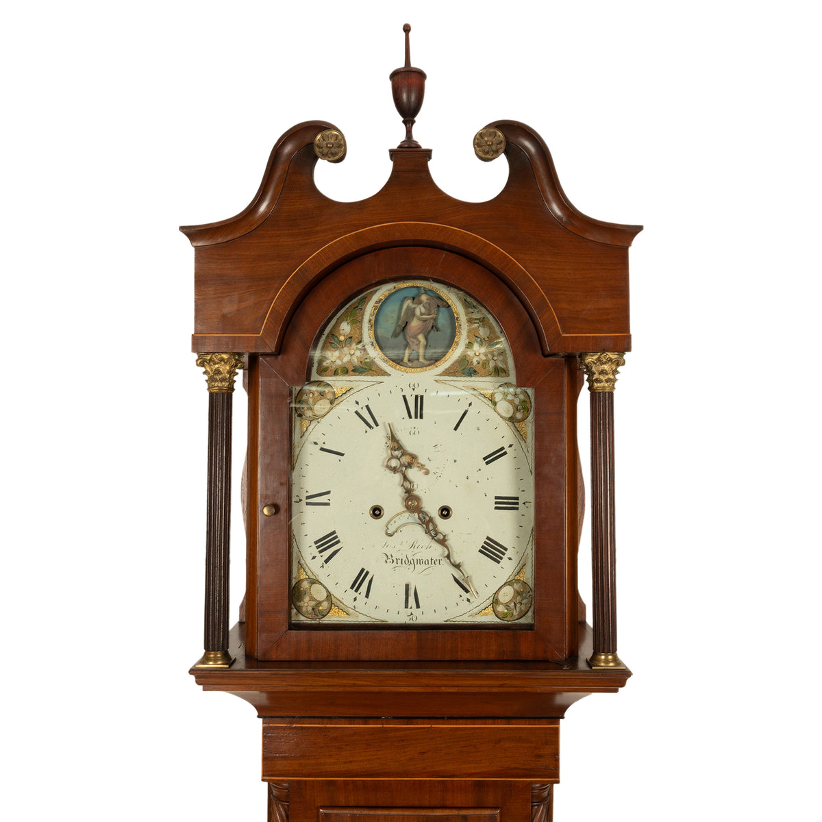 Antique 8 Day Tall Case Grandfather Clock Automaton Andrew Rich Bridgewater 1820