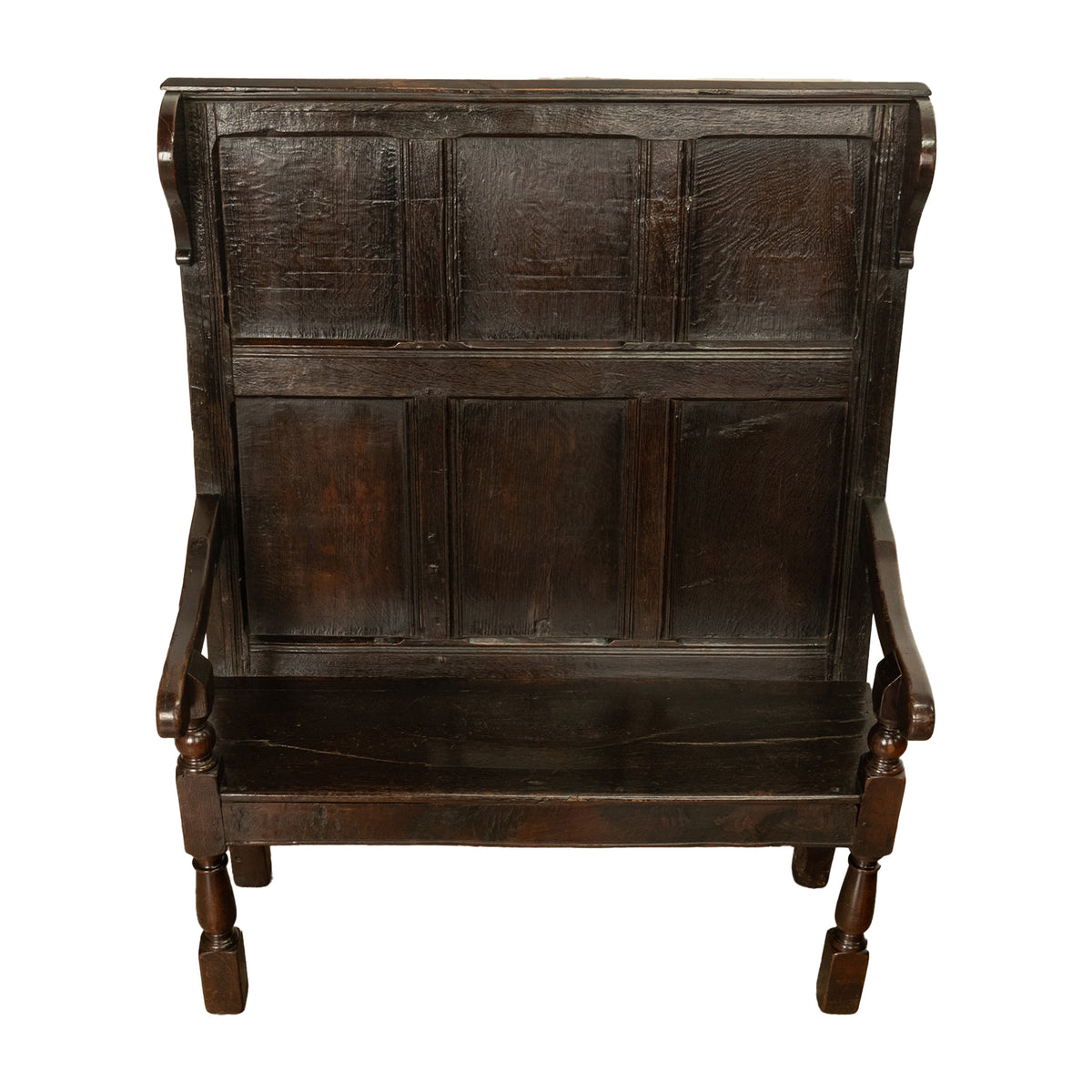 Antique Jacobean 17th Century Oak Settle Bench Shakespeare Ann Hathaway 1610